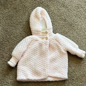 Cozy Pink Knit Hooded Sweater for Kids